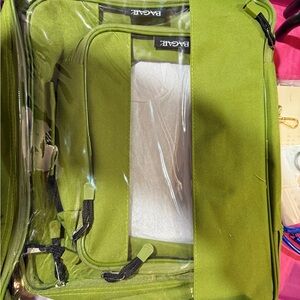 Green Travel Bag with Clear Panels